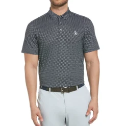 Accelerated Golf Micro Geo Allover Print Shirt Polo Short Sleeve Golf Apparel