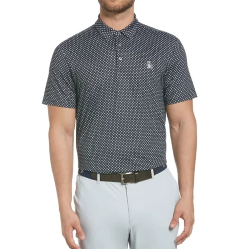 Accelerated Golf Micro Geo Allover Print Shirt Polo Short Sleeve Golf Apparel
