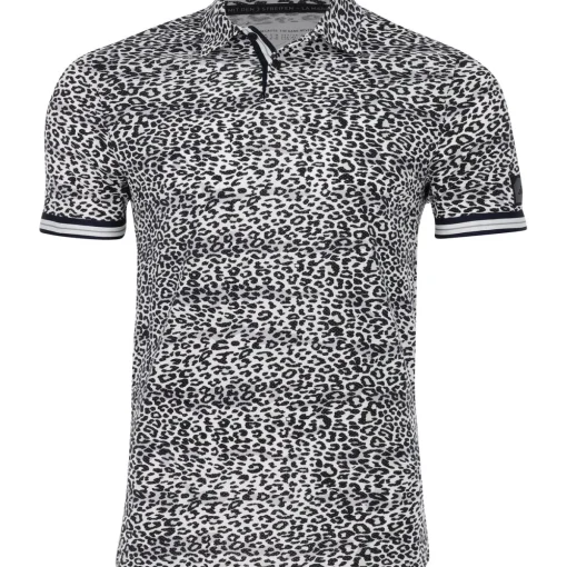 Adidas AdiCross Leopard Shirt Polo Short Sleeve Golf Apparel