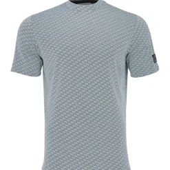 Adidas Adicross Monogram Mock Neck Shirt Polo Short Sleeve Golf Apparel