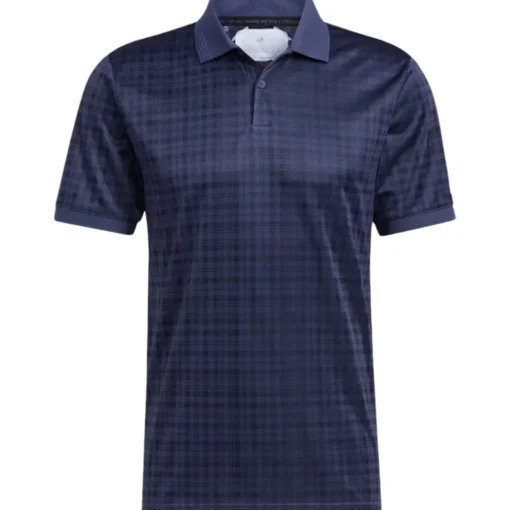Adidas Adicross Plaid Shirt Polo Short Sleeve Golf Apparel