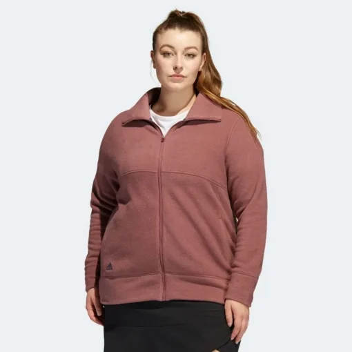 Adidas Full Zip Fleece Outerwear Jacket Golf Apparel