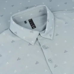 Adidas Go-To Mini-Crest Print Shirt Polo Short Sleeve Golf Apparel