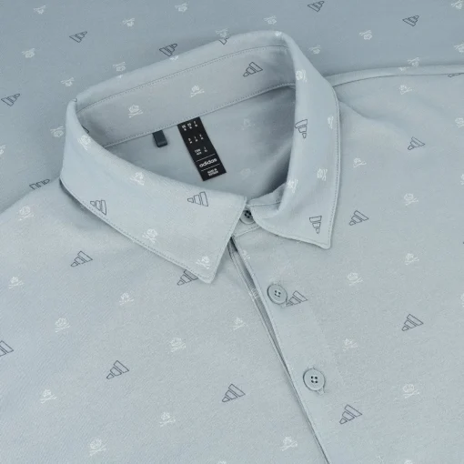 Adidas Go-To Mini-Crest Print Shirt Polo Short Sleeve Golf Apparel