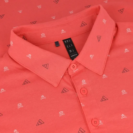 Adidas Go-To Mini-Crest Print Shirt Polo Short Sleeve Golf Apparel
