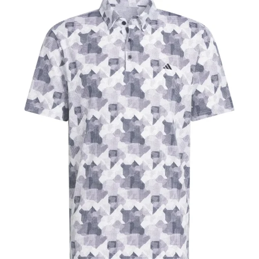 Adidas GoTo Printed Shirt Polo Short Sleeve Golf Apparel