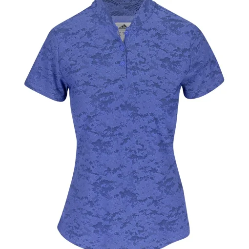 Adidas Jacquard Shirt Polo Short Sleeve Golf Apparel