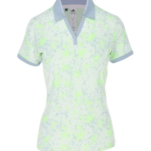 Adidas Jacquard Shirt Polo Short Sleeve Golf Apparel