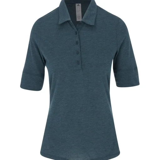 Adidas Melange Shirt Polo Short Sleeve Golf Apparel