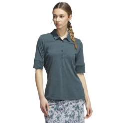 Adidas Melange Shirt Polo Short Sleeve Golf Apparel