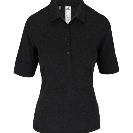 Adidas Melange Shirt Polo Short Sleeve Golf Apparel