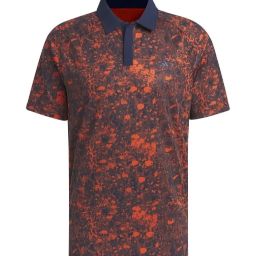 Adidas Mesh Ultimate365 Tour Print Shirt Polo Short Sleeve Golf Apparel