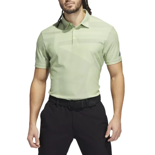 Adidas Shapes Jacquard Shirt Polo Short Sleeve Golf Apparel