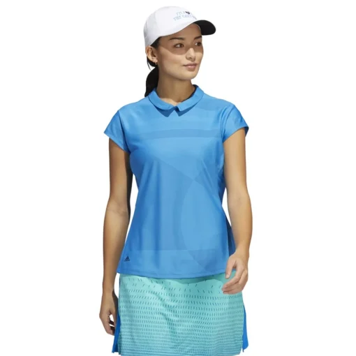 Adidas Sport Preformance Jaquard Shirt Polo Short Sleeve Golf Apparel