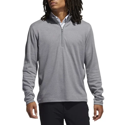 Adidas 3-Stripe 1/4 Zip Layering Outerwear Pullover Golf Apparel