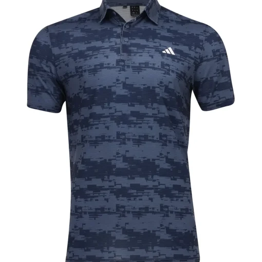Adidas Ultimate 365 HEAT.RDY Stripe Shirt Polo Short Sleeve Golf Apparel