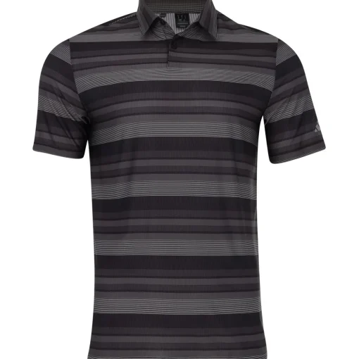 Adidas Ultimate365 Heat RDY Stripe Shirt Polo Short Sleeve Golf Apparel