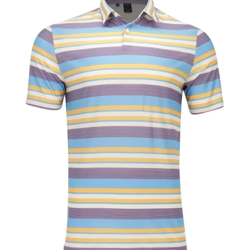 Adidas Ultimate365 Heat RDY Stripe Shirt Polo Short Sleeve Golf Apparel