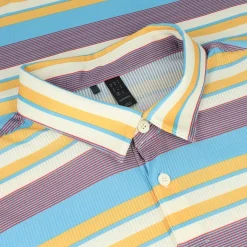 Adidas Ultimate365 Heat RDY Stripe Shirt Polo Short Sleeve Golf Apparel