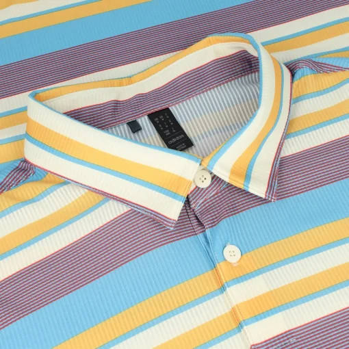 Adidas Ultimate365 Heat RDY Stripe Shirt Polo Short Sleeve Golf Apparel