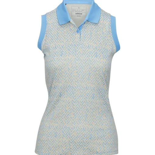 Adidas Ultimate365 Jacquard Sleeveless Shirt Polo Short Sleeve Golf Apparel