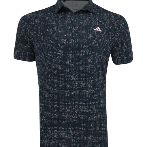 Adidas Ultimate365 Power Grid Print Shirt Polo Short Sleeve Golf Apparel