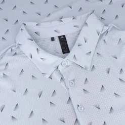 Adidas Ultimate365 Printed Faded Triangle Mesh Shirt Polo Short Sleeve Golf Apparel