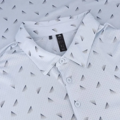 Adidas Ultimate365 Printed Faded Triangle Mesh Shirt Polo Short Sleeve Golf Apparel