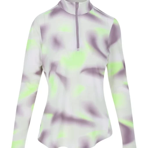 Adidas Ultimate365 Printed Quarter-Zip Mock Outerwear Pullover Golf Apparel