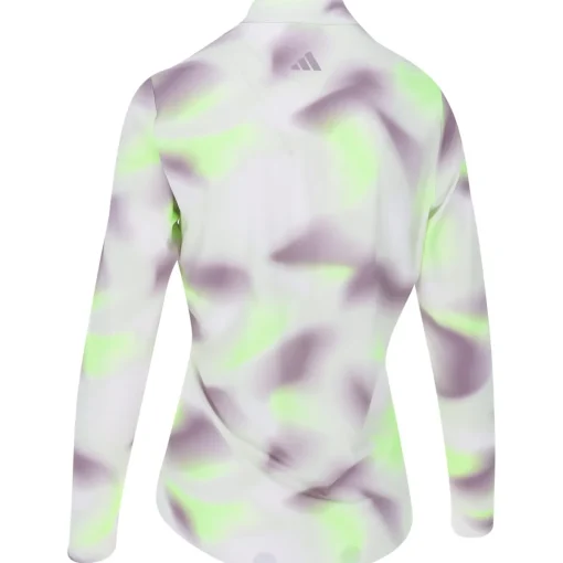 Adidas Ultimate365 Printed Quarter-Zip Mock Outerwear Pullover Golf Apparel