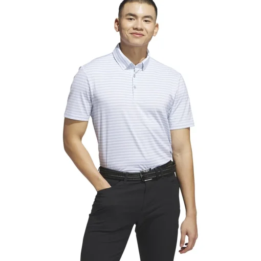 Adidas Ultimate365 Stripe Shirt Polo Short Sleeve Golf Apparel