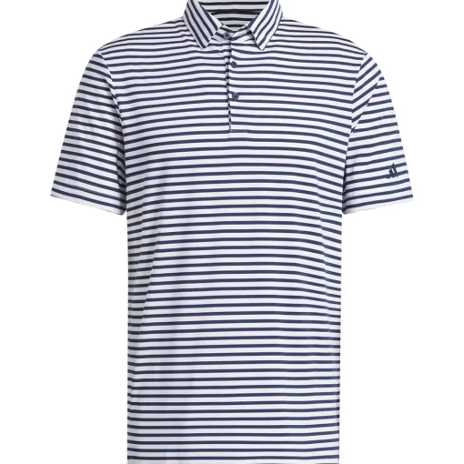 Adidas Ultimate365 Stripe Shirt Polo Short Sleeve Golf Apparel