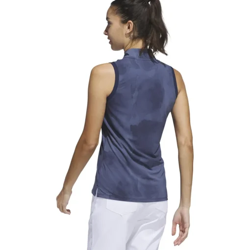 Adidas Ultimate365 Tour Print Sleeveless Shirt Polo Short Sleeve Golf Apparel