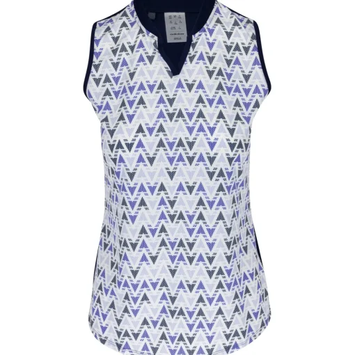 Adidas Youth Girls Heat RDY Printed Sleeveless Shirt Polo Short Sleeve Golf Apparel