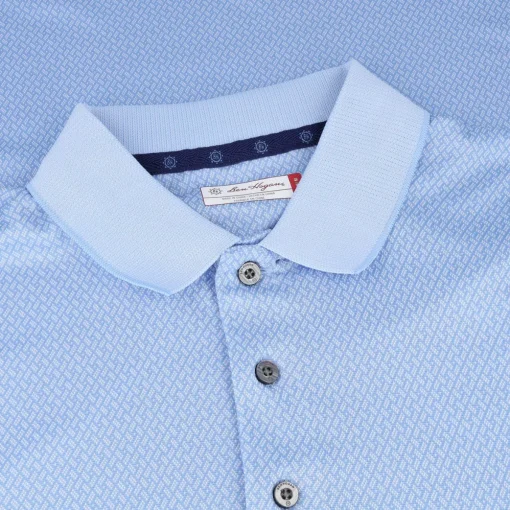 Ben Hogan 2 Tone Micro Geo Jacquard Shirt Polo Short Sleeve Golf Apparel