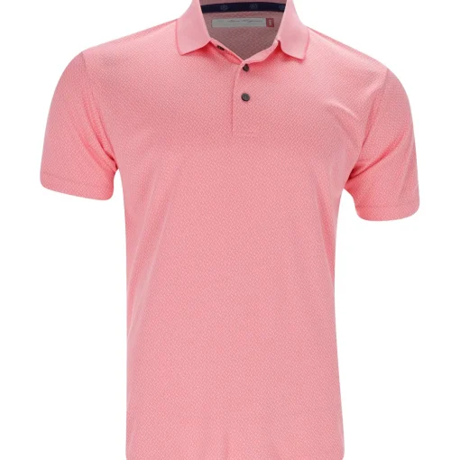Ben Hogan 2 Tone Micro Geo Jacquard Shirt Polo Short Sleeve Golf Apparel