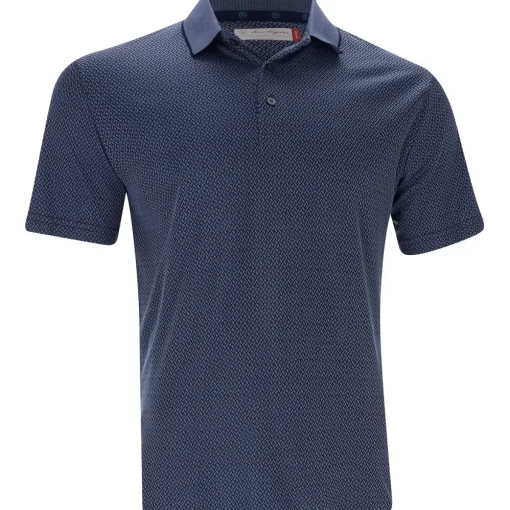 Ben Hogan 2 Tone Micro Geo Jacquard Shirt Polo Short Sleeve Golf Apparel