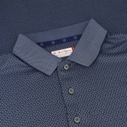 Ben Hogan 2 Tone Micro Geo Jacquard Shirt Polo Short Sleeve Golf Apparel