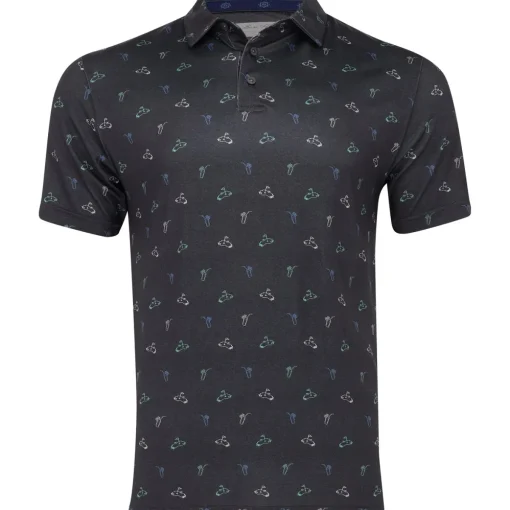 Ben Hogan All Over Cocktail Shirt Polo Short Sleeve Golf Apparel