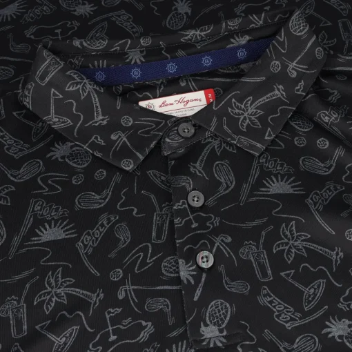 Ben Hogan All Over Conversational Golf Shirt Polo Short Sleeve Golf Apparel
