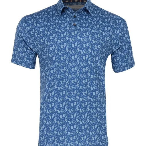 Ben Hogan All Over Conversational Shirt Polo Short Sleeve Golf Apparel