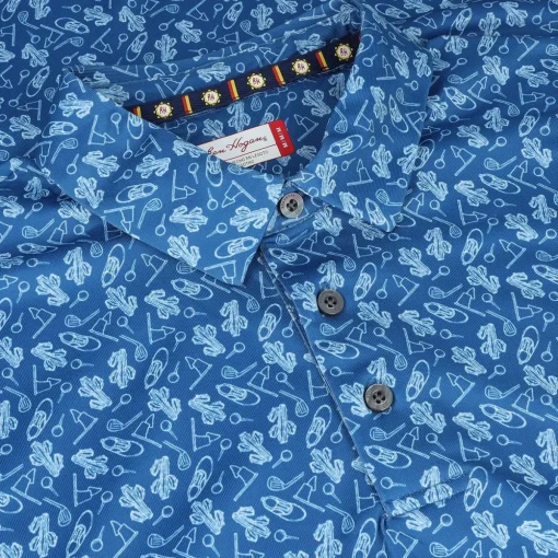 Ben Hogan All Over Conversational Shirt Polo Short Sleeve Golf Apparel