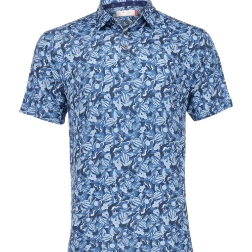 Ben Hogan All Over Desert Print Shirt Polo Short Sleeve Golf Apparel