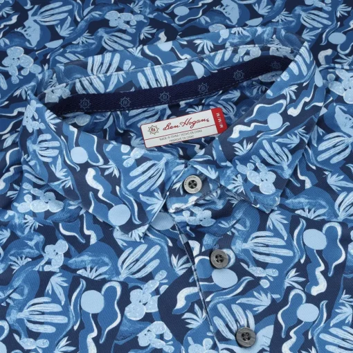 Ben Hogan All Over Desert Print Shirt Polo Short Sleeve Golf Apparel