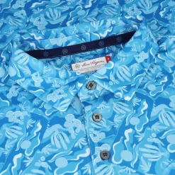 Ben Hogan All Over Desert Print Shirt Polo Short Sleeve Golf Apparel