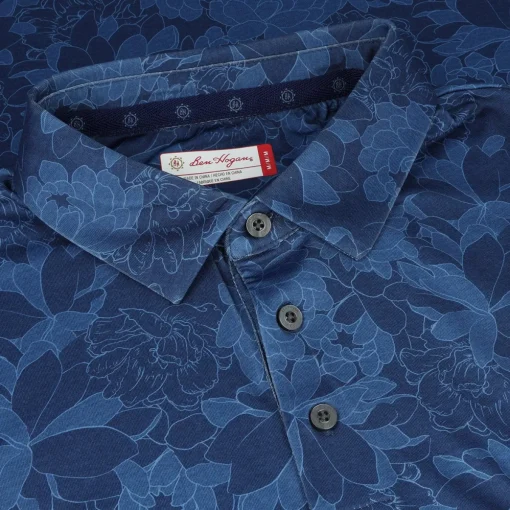 Ben Hogan All Over Floral Shirt Polo Short Sleeve Golf Apparel