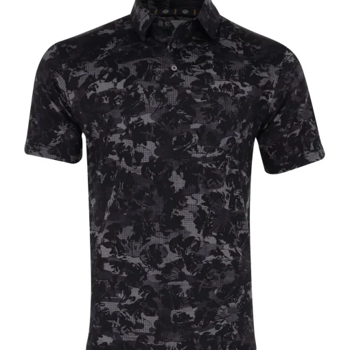 Ben Hogan All Over Floral Camo Shirt Polo Short Sleeve Golf Apparel