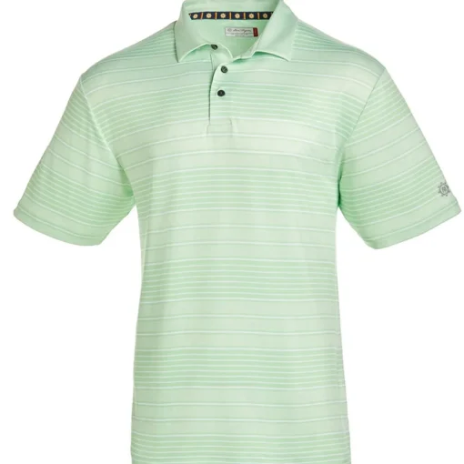 Ben Hogan All Over Space Dye Stripe Shirt Polo Short Sleeve Golf Apparel
