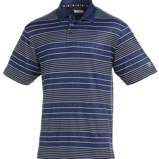 Ben Hogan All Over Space Dye Stripe Shirt Polo Short Sleeve Golf Apparel