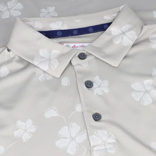 Ben Hogan AllOver Floral Shirt Polo Short Sleeve Golf Apparel